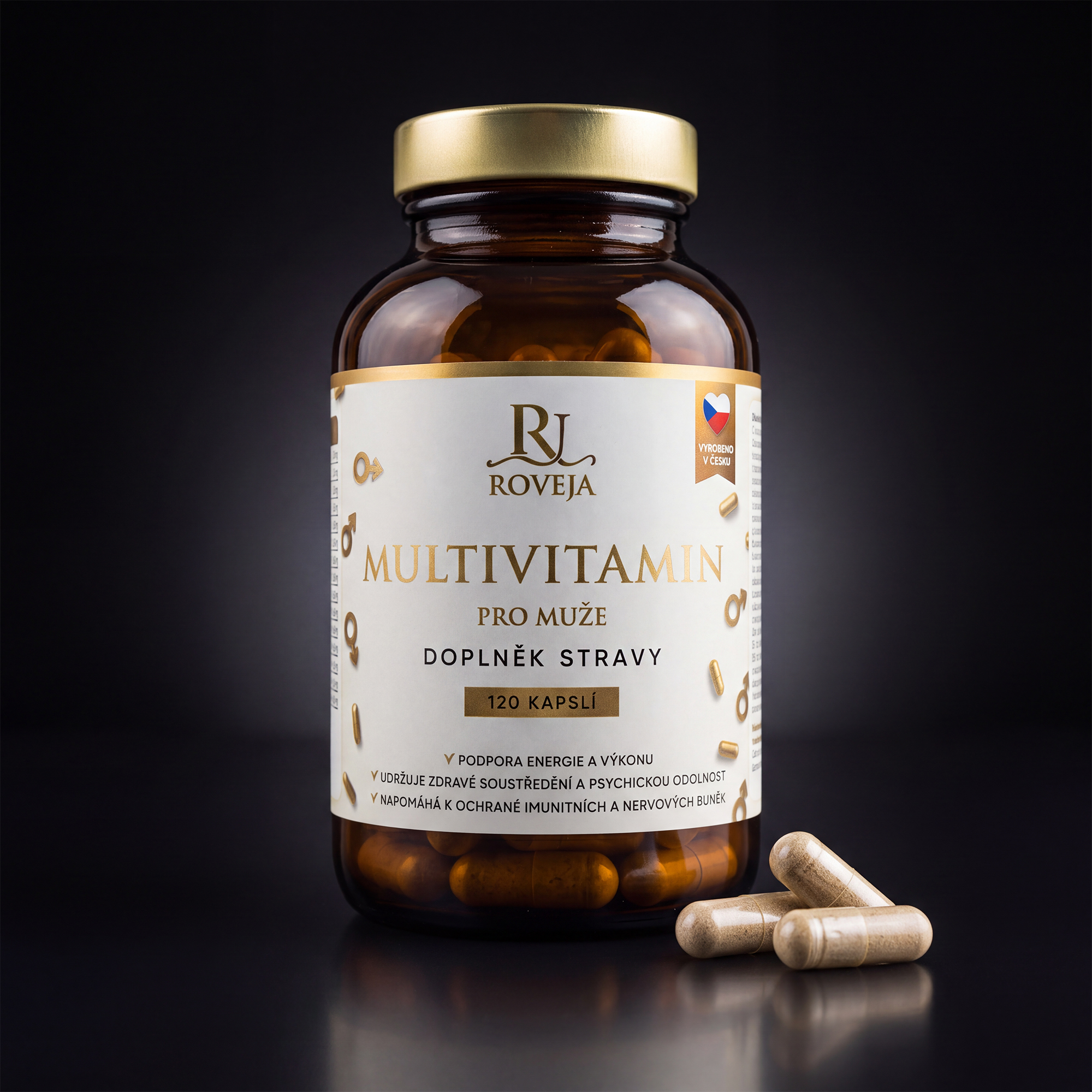 Roveja Multivitamin pro muže – 120 kapslí, doplněk stravy s 35 aktivními látkami