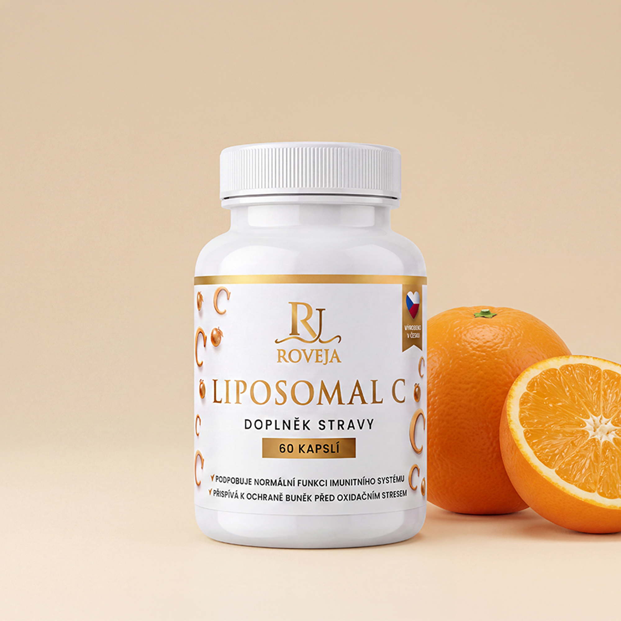 Roveja lipozomální vitamin C – 60 veganských kapslí, doplněk stravy s vysokým obsahem vitaminu C