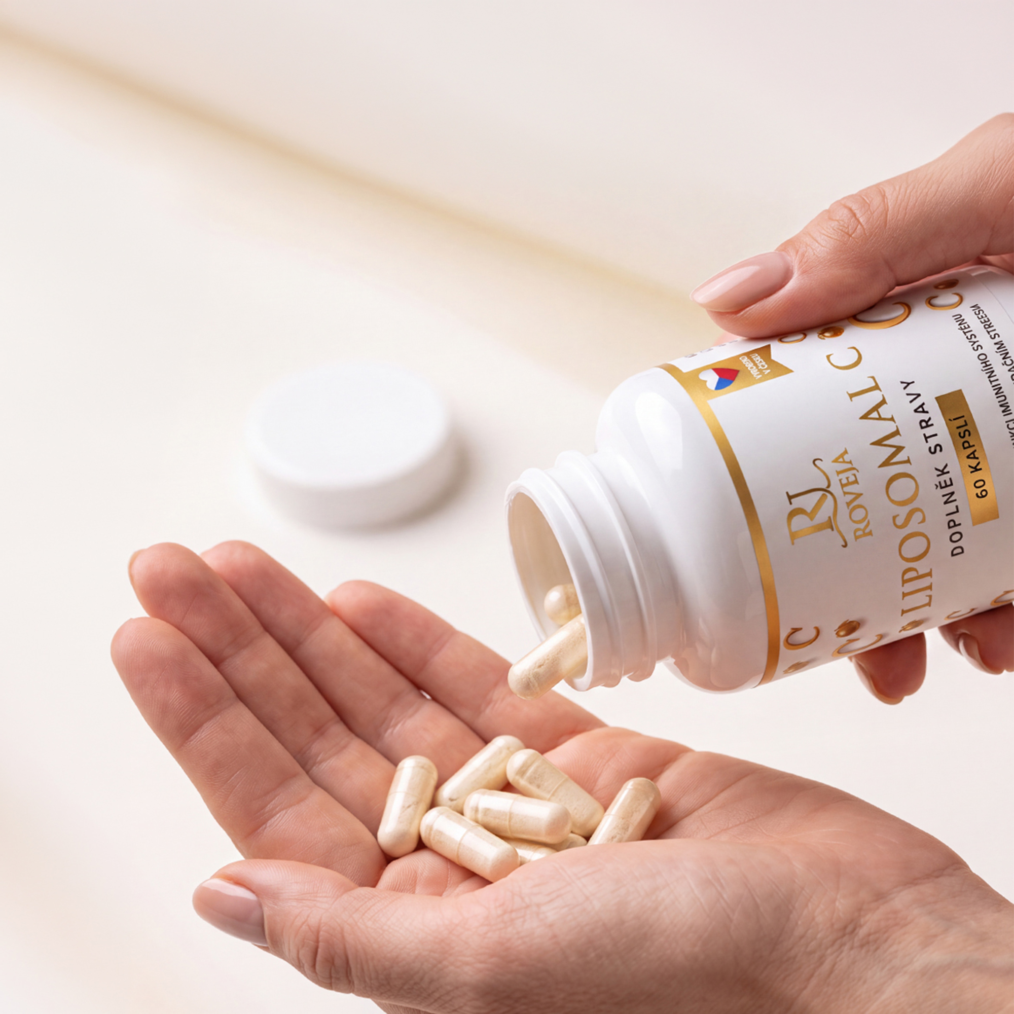 Roveja lipozomální vitamin C – dávkování 1 kapsle denně, 60 veganských kapslí