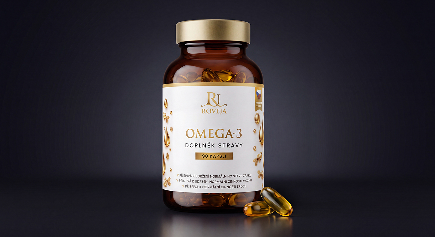 Roveja Omega-3 – rybí olej, 90 kapslí, doplněk stravy s vysokým obsahem EPA a DHA