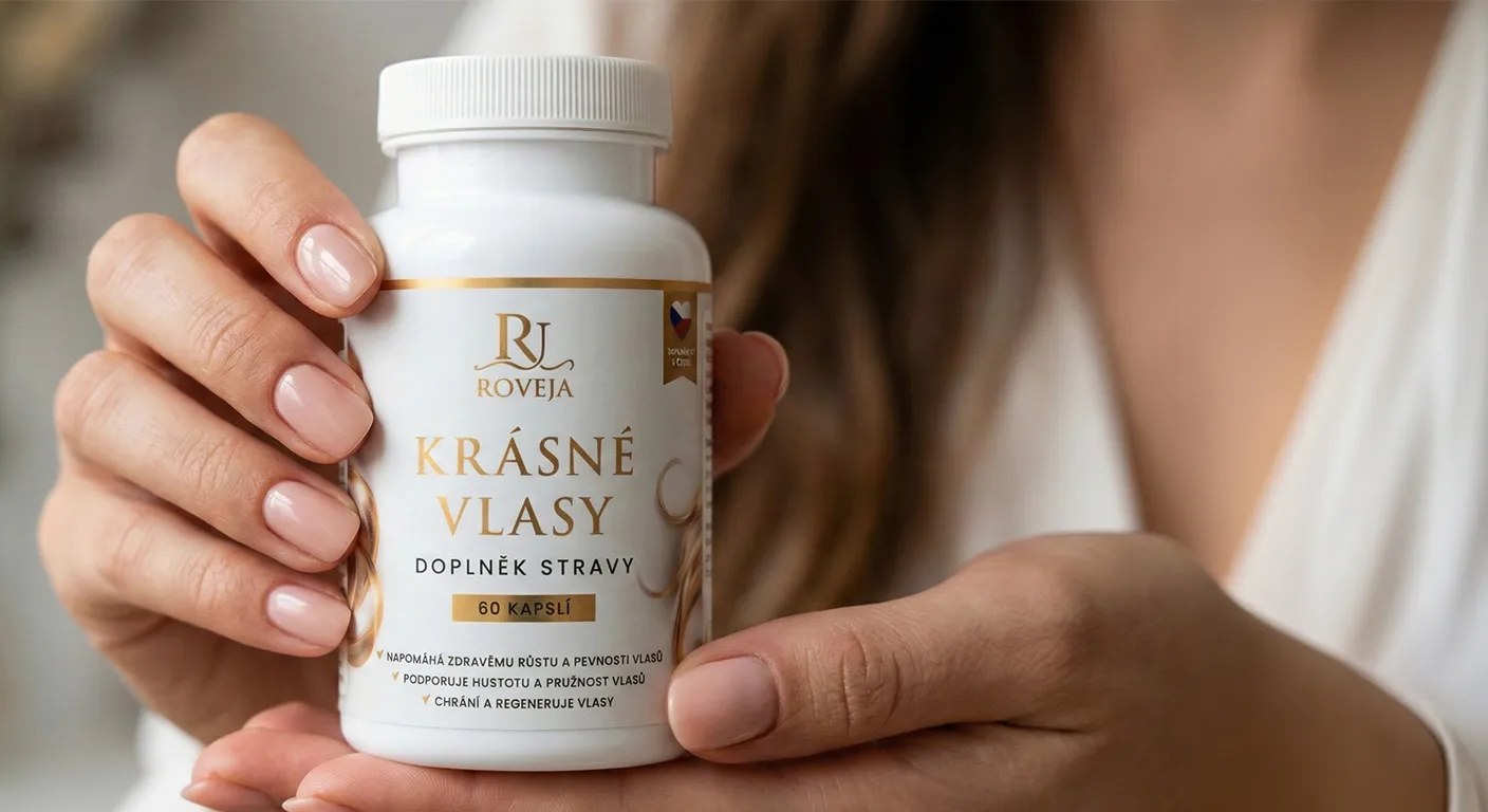 Roveja Krásné vlasy – prémiový doplněk stravy pro silné, husté a zdravé vlasy, 60 kapslí