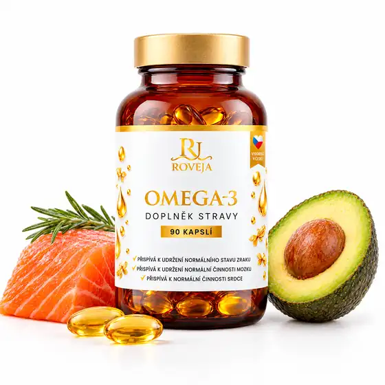 Omega-3 rybí olej Roveja v kapslích s lososem a avokádem, zdravé tuky