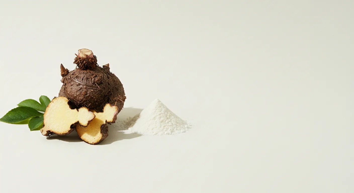 Glukomannan z kořene konjaku – přírodní vláknina pro pocit sytosti a kontrolu chuti k jídlu