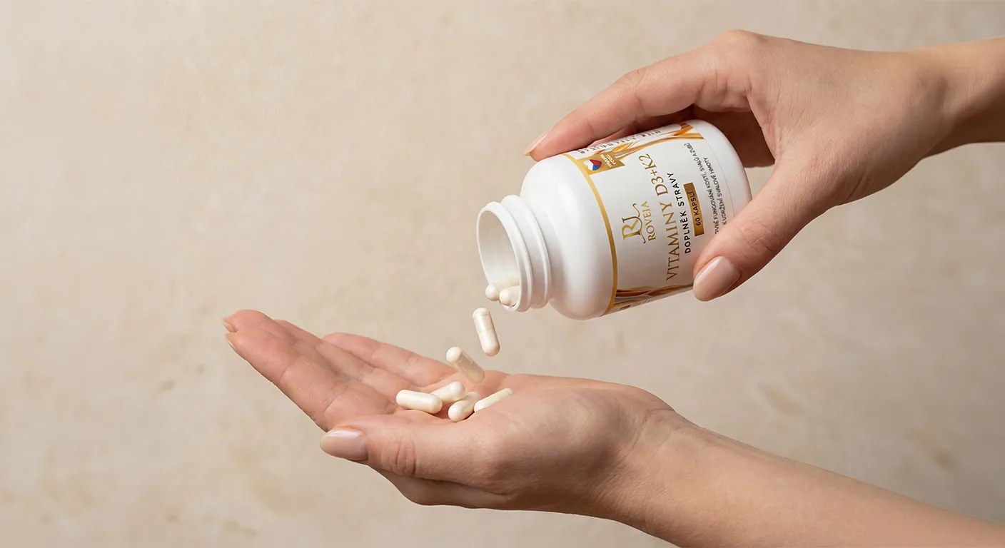 Dávkování vitaminů D3+K2 – 1 kapsle denně pro každodenní rutinu