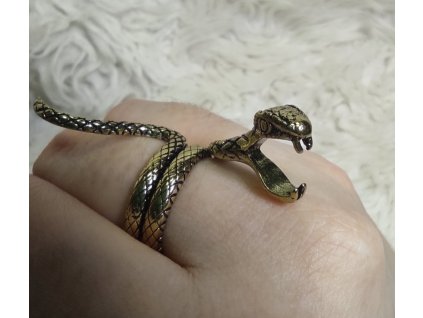Roztahovatelný prsten Had s otevřenou tlamou