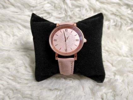 Dámské hodinky s koženým páskem Pink