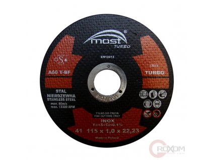 Řezný kotouč MOST 115x1,0 mm A60T-BF INOX