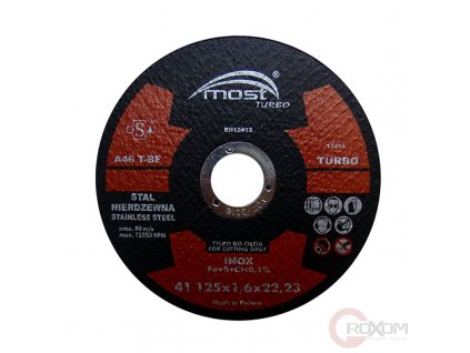 Řezný kotouč MOST 125x1,6 mm A46T-BF INOX