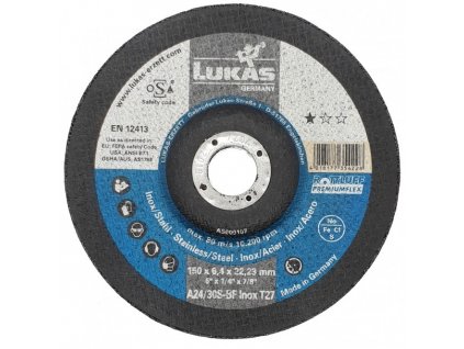 Brusný kotouč LUKAS 150x6,0 mm A24/30S-BF INOX