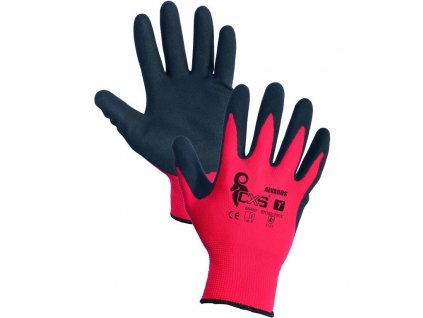 Povrstvené pracovní rukavice ALVAROS 10", červeno-černé