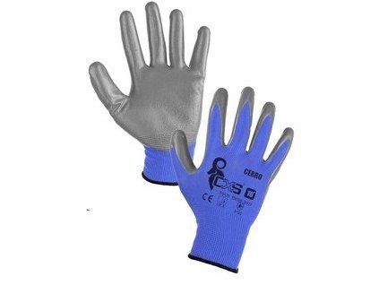 Povrstvené pracovní rukavice CERRO, modro-šedé