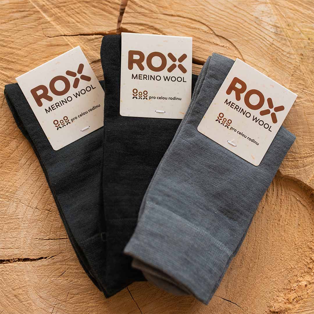 ROX Merino Rolf – společenské merino ponožky s extra jemným úpletem