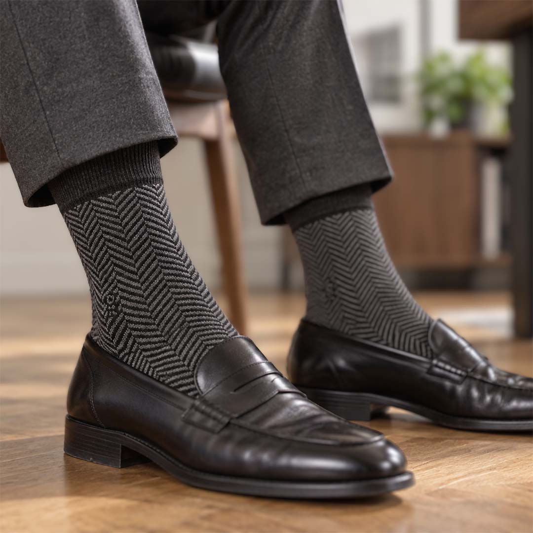 ROX Merino Wesly – společenské merino ponožky s elegantním vzorem
