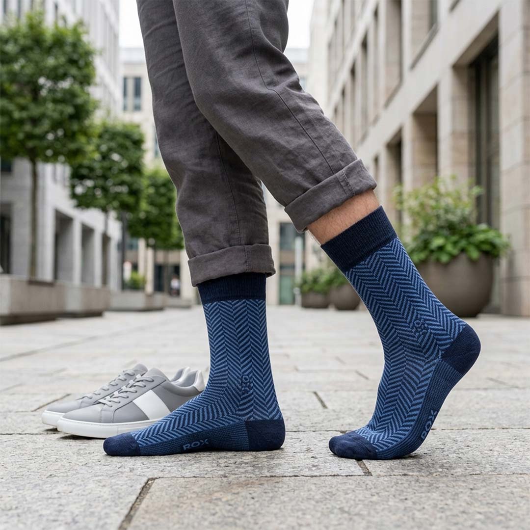 ROX Merino Wesly – společenské merino ponožky s elegantním vzorem
