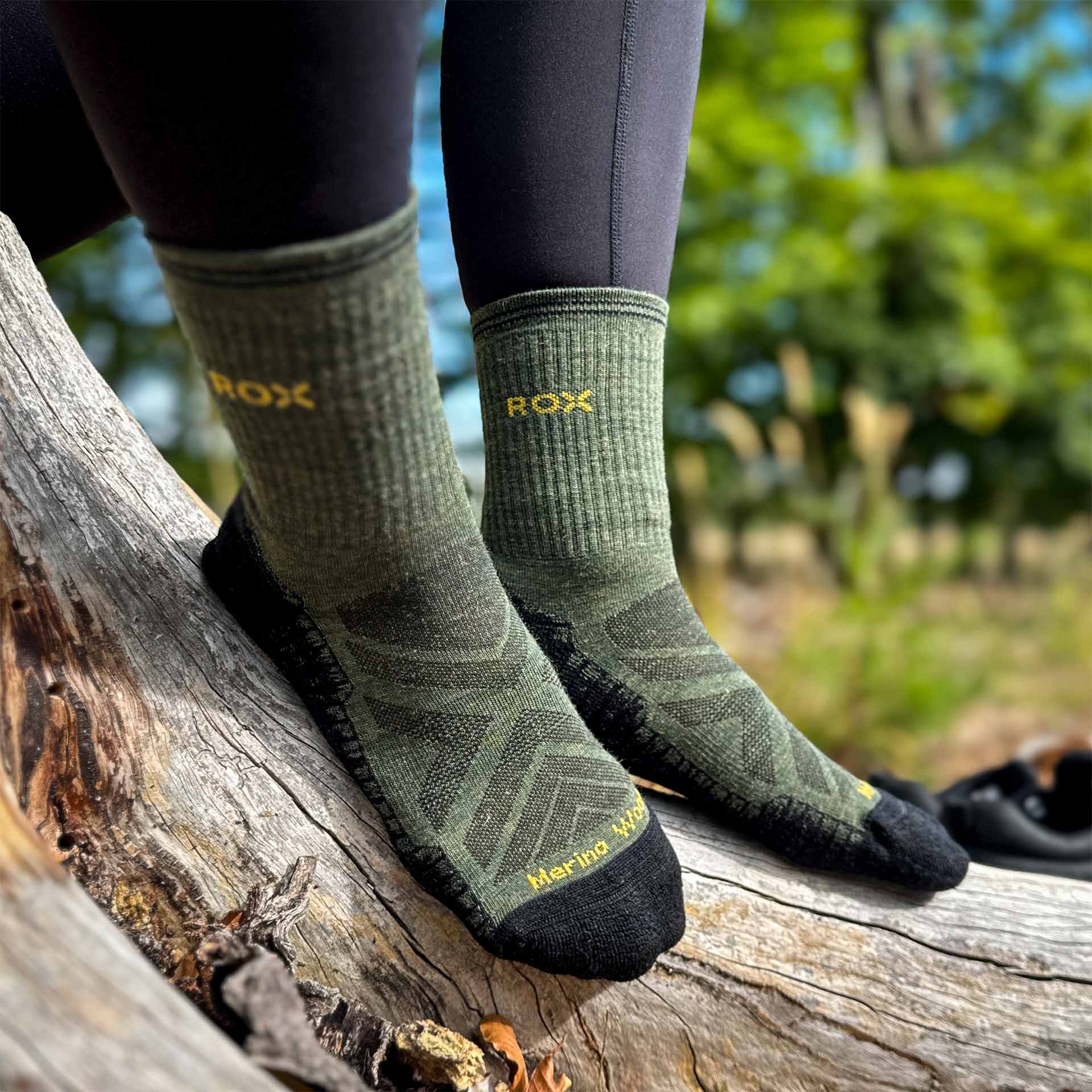 Bezešvé outdoorové merino ponožky Climby Zen High zelená