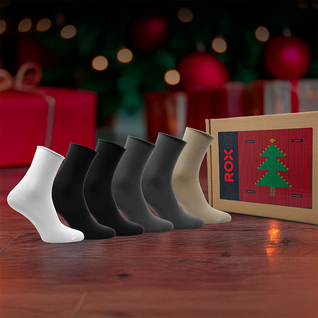 Dárkové vánoční balení bavlněných ponožek Medis