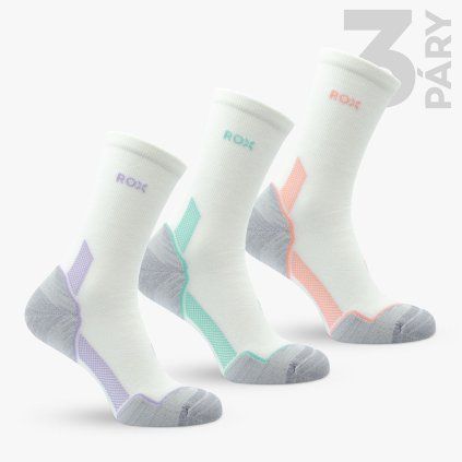 ROX Merino Treksy High 3pack Kremova 01