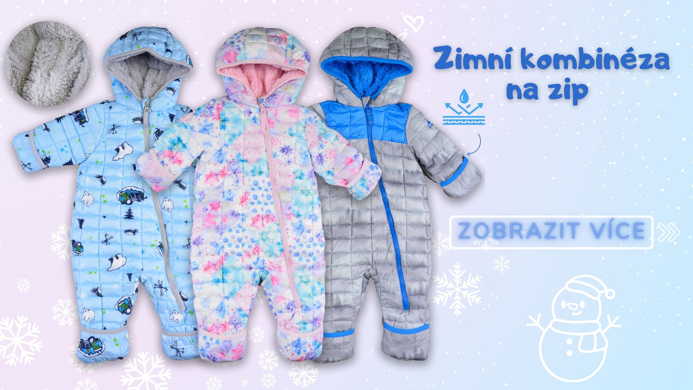 Kojenecká zimní kombinéza na zip