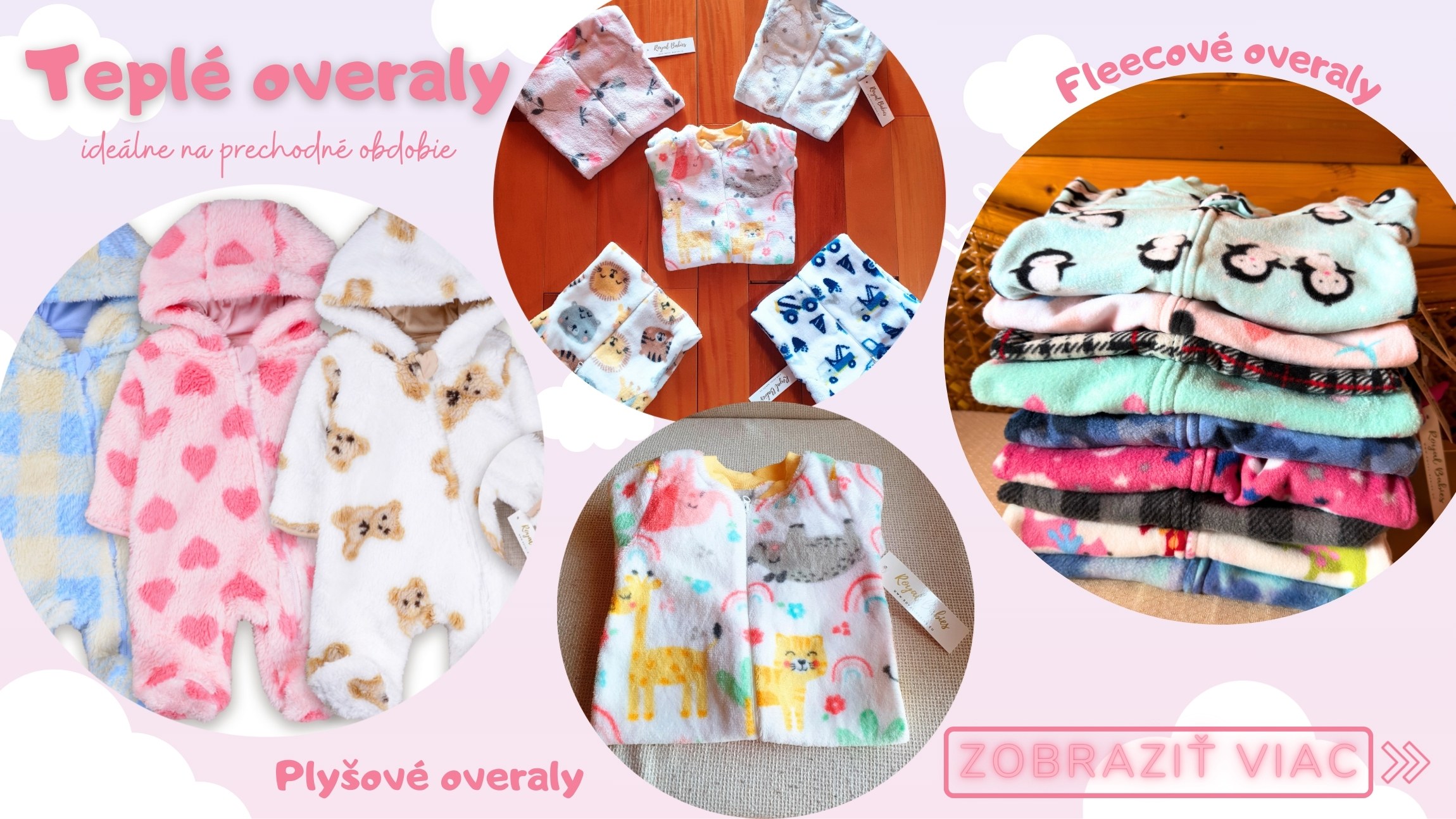 dojčenský plyšový overal na zips