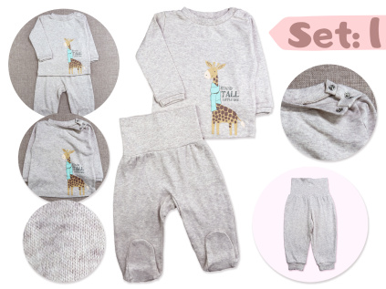 2dílný set, bavlněný, bezovy