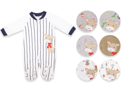 Bavlněný kojenecký overal, srnky