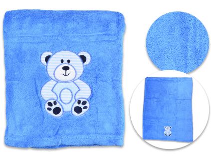 Kojenecká deka, tmave modra medvidek