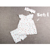 3dílný set, šatičky, bílá měsíčky
