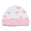 Bavlněné kojenecké čepičky, růžová, mráček