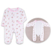Bavlněný růžový set, medvídek, overal