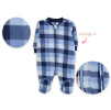 Fleecový kojenecký overal, na zip, modra kosticky