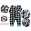 Fleecový overal, obousměný zip, kostičky, šedá