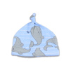 bavlněná čepička s uzlíkem, modra, velryba
