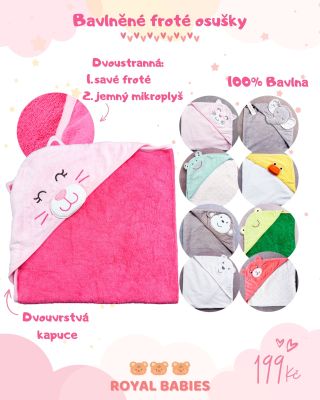 Jak vypadá kvalitní dětská osuška za 199 Kč? 🥰🐣 Je vyrobena ze 100% bavlny a je oboustranná 🍃 Vnitřní strana ze savého...