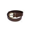 Kožený opasek hnědý se zaoblenou sponou 3 cm