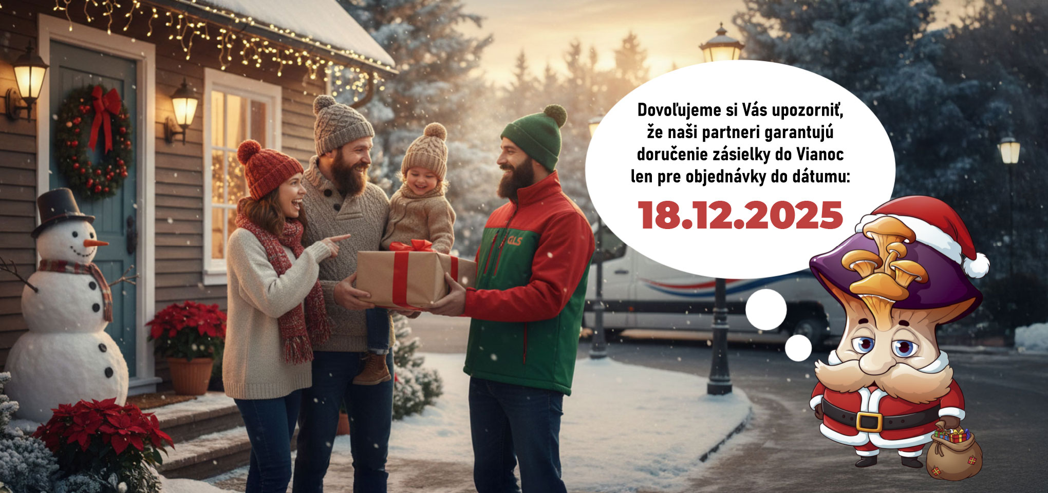 Garantovane dorucenie zasielok do Vianoc objednavkam do 18.12.2025