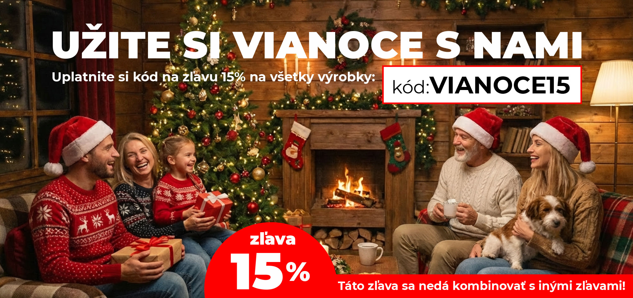 15% zľava na všetko počas vianočného obdobia