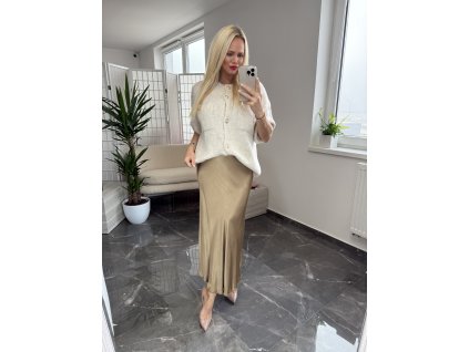 Svetrík s krátkym rukávom Lauly bežová