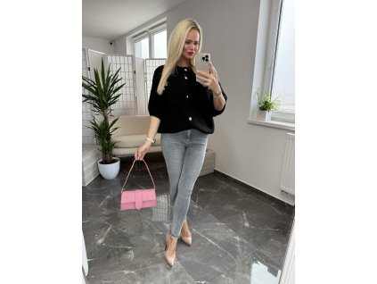 Svetrík s krátkym rukávom Lauly čierna