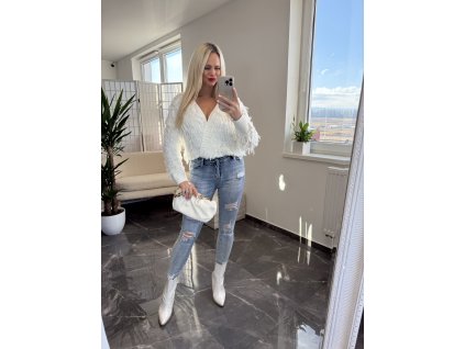 Strapcový svetrík Dawly biela