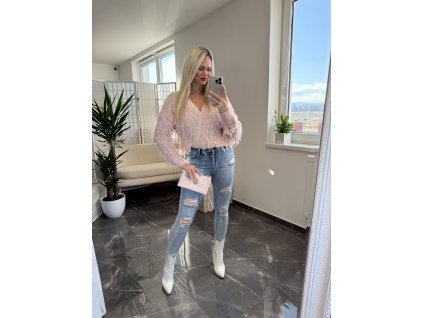 Strapcový svetrík Dawly ružový