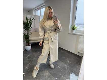 Kabát s bomber rukávom Crello béžová