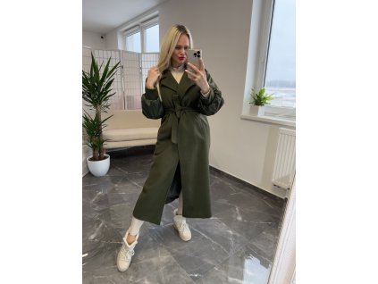 Kabát s bomber rukávom Crello army zelena