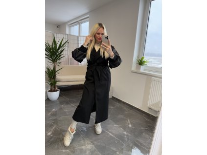 Kabát s bomber rukávom Crello čierna