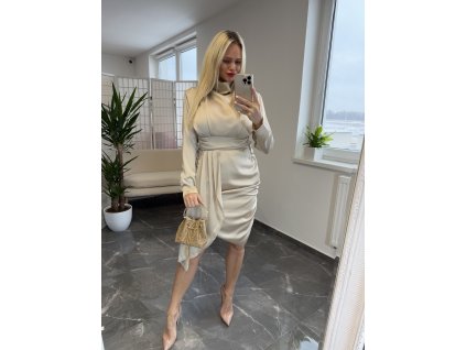 Elegantné šaty Nawa béžová