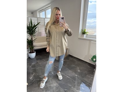 Bavlnená košeľa Gown hnedá