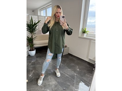 Bavlnená košeľa Gown army zelená