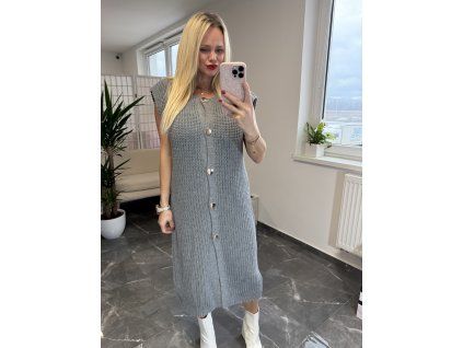 Pletené šaty Rabbe sivá