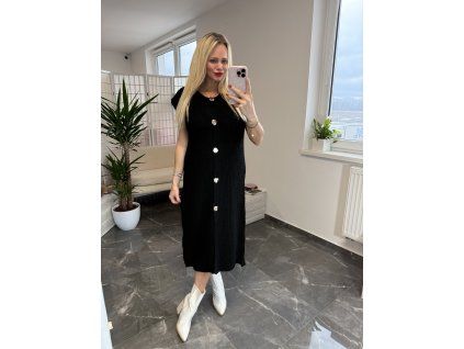 Pletené šaty Rabbe čierna