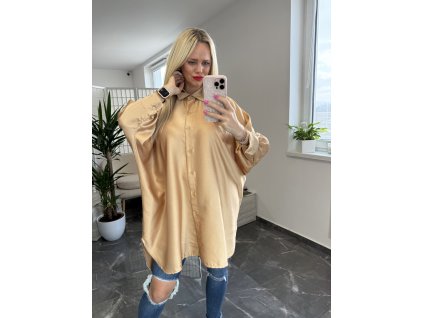 Predĺžená blúzka Cecil svetlo hnedá