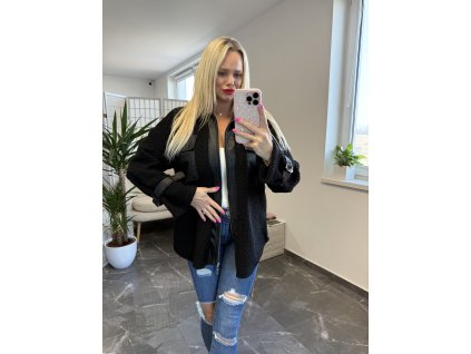 Bunda s koženkou Tripp čierna